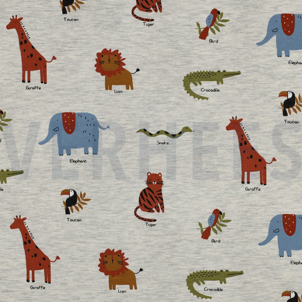 JERSEY MELANGE SAFARITIEREN HELLGRAU