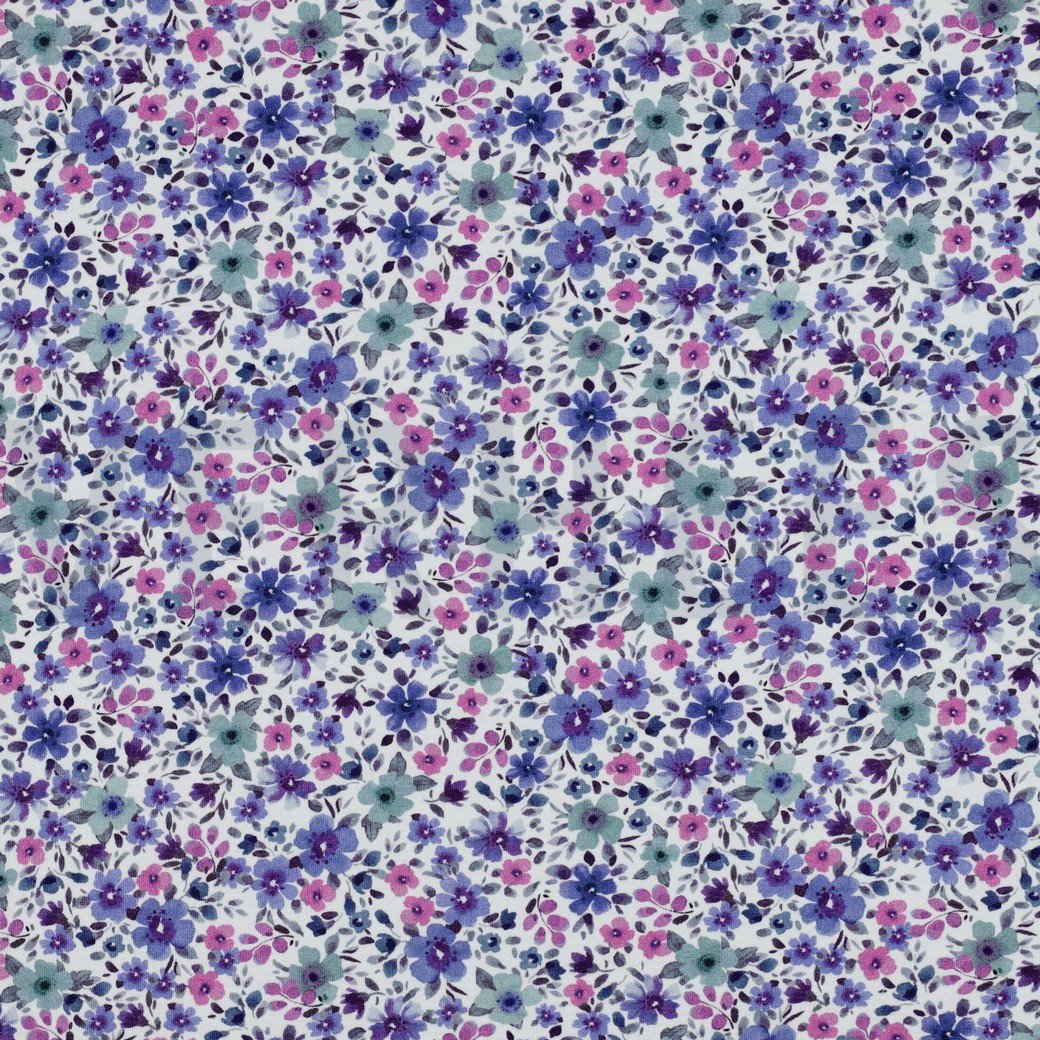 JERSEY DIGITAL BLUMEN LILA/VIOLETT