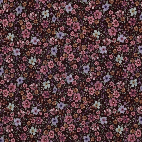 JERSEY DIGITAL BLUMEN BORDEAUXROT #7