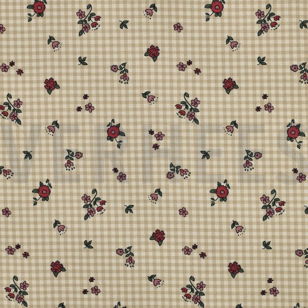 JERSEY GOTS NATURAL BLUMEN NATUR/SALBEI