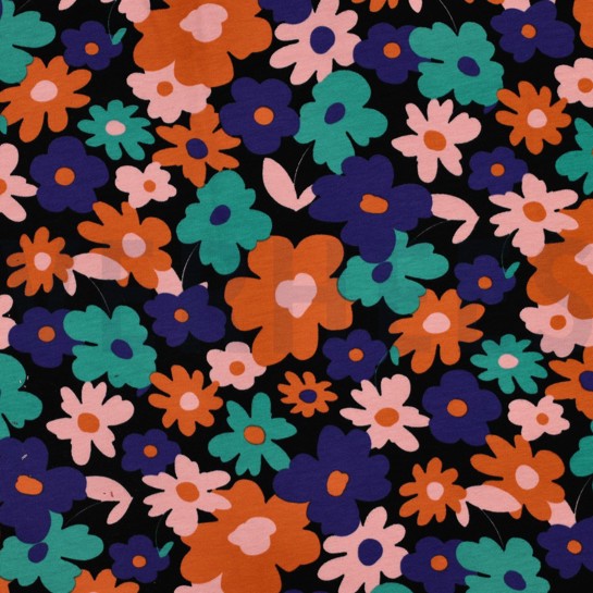 SOFT SWEAT BLUMEN SCHWARZ #7