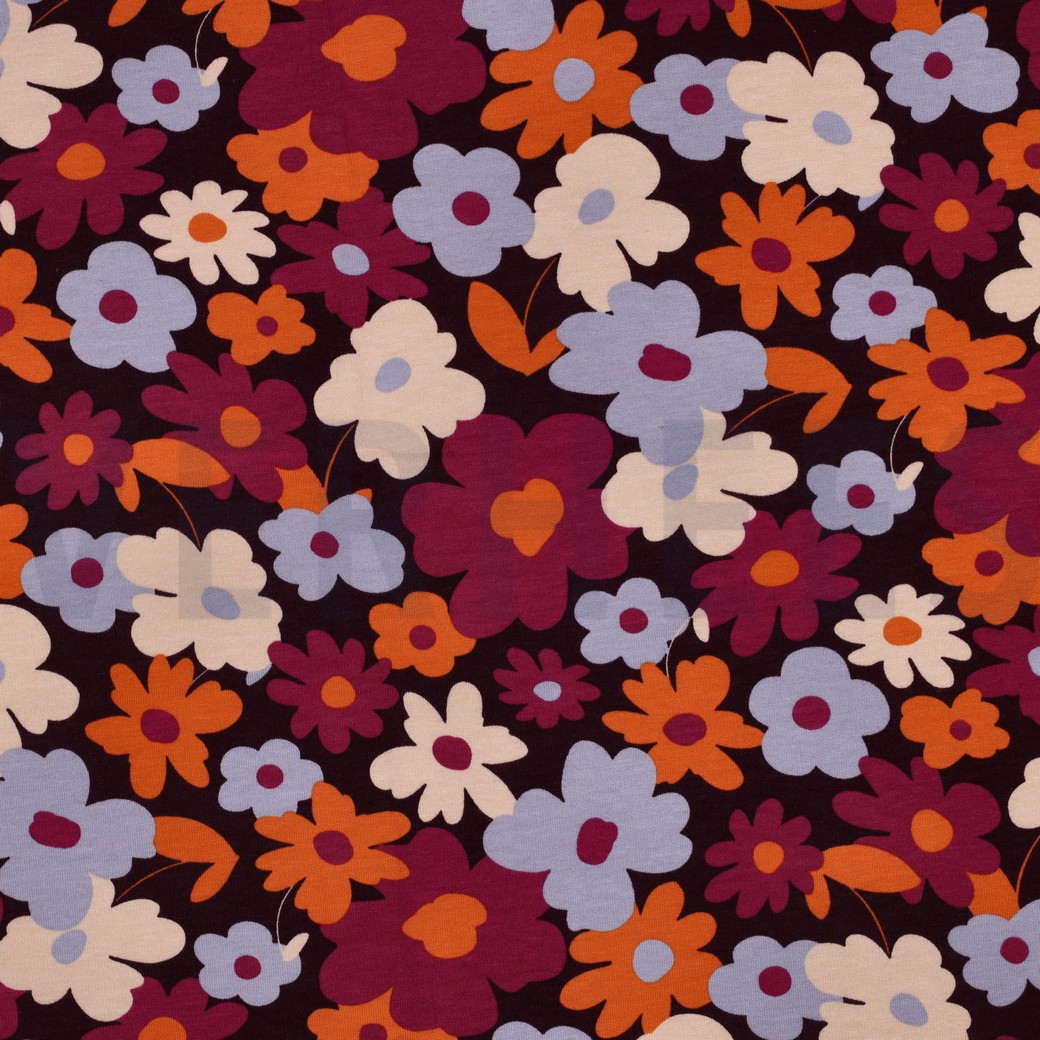 SOFT SWEAT BLOEMEN AUBERGINE