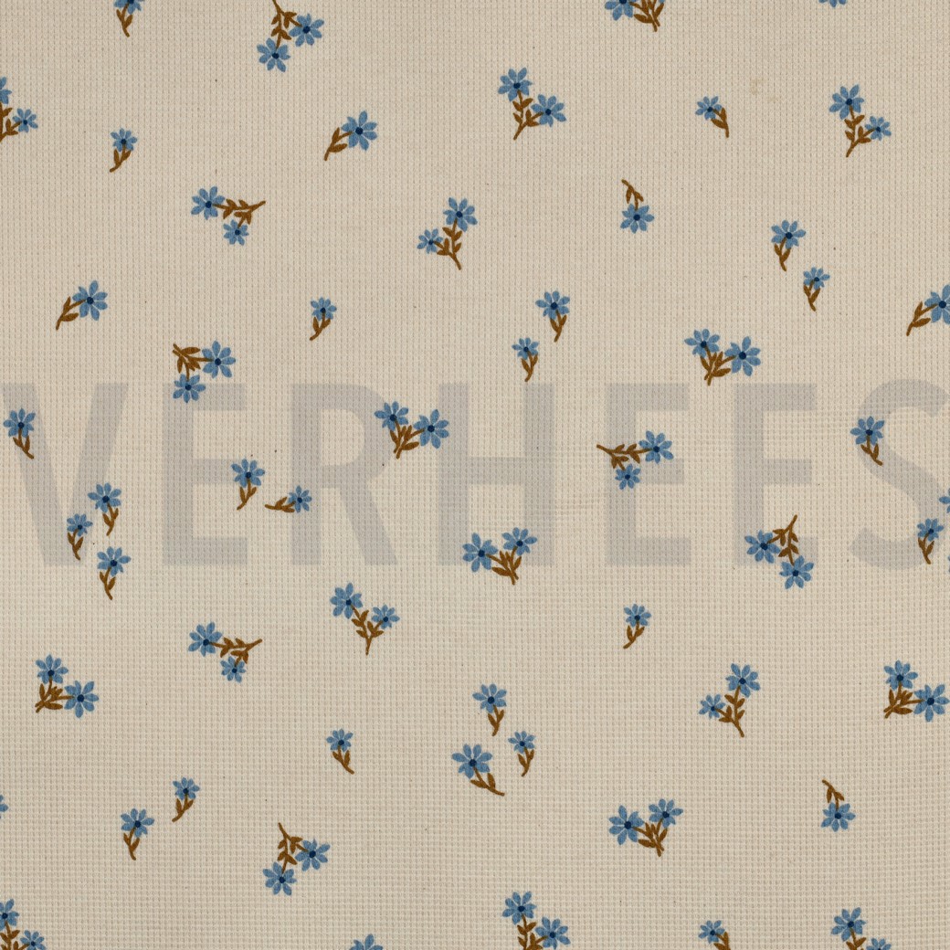 WAFFLE JERSEY FLOWERS ECRU
