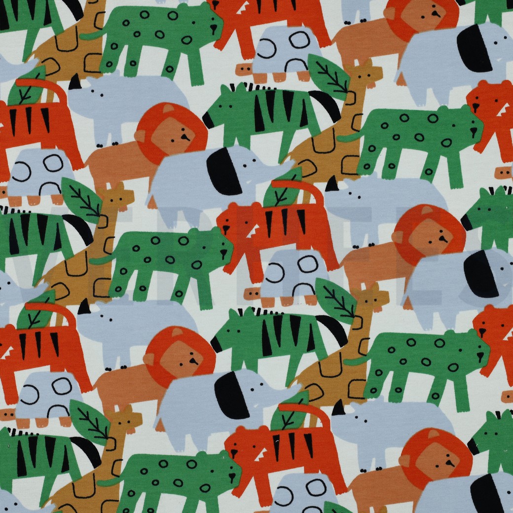 FRENCH TERRY TIERE WEISS