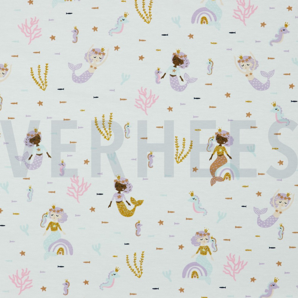 JERSEY GLITTER MERMAIDS WHITE