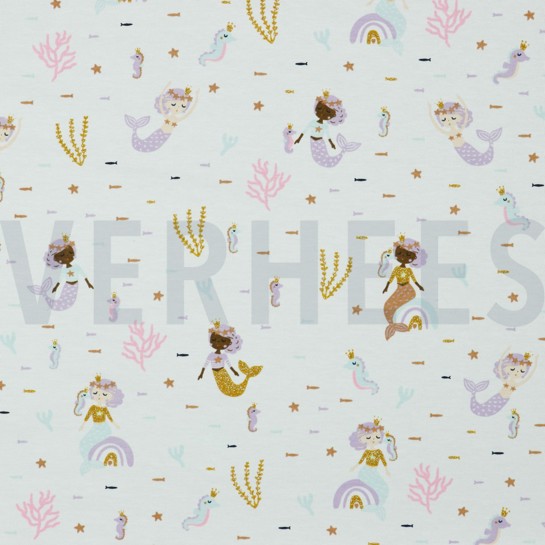 JERSEY GLITTER ZEEMEERMINNEN WIT #7