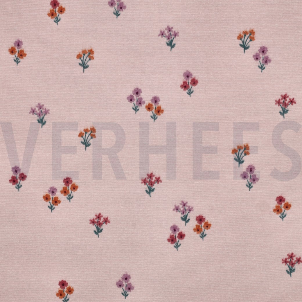 FLANELL BLUMEN HELLROSA