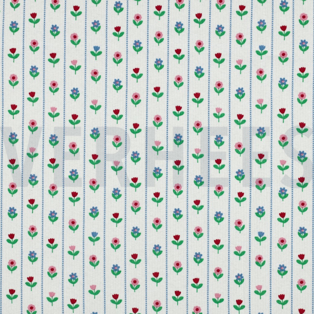 RIPPJERSEY BLUMEN WEISS