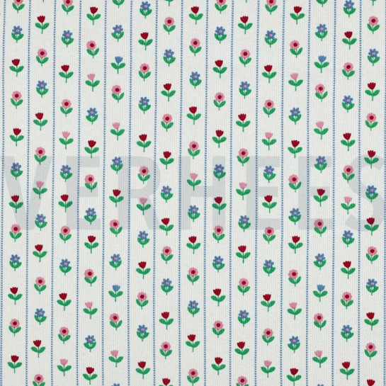 RIPPJERSEY BLUMEN WEISS #7