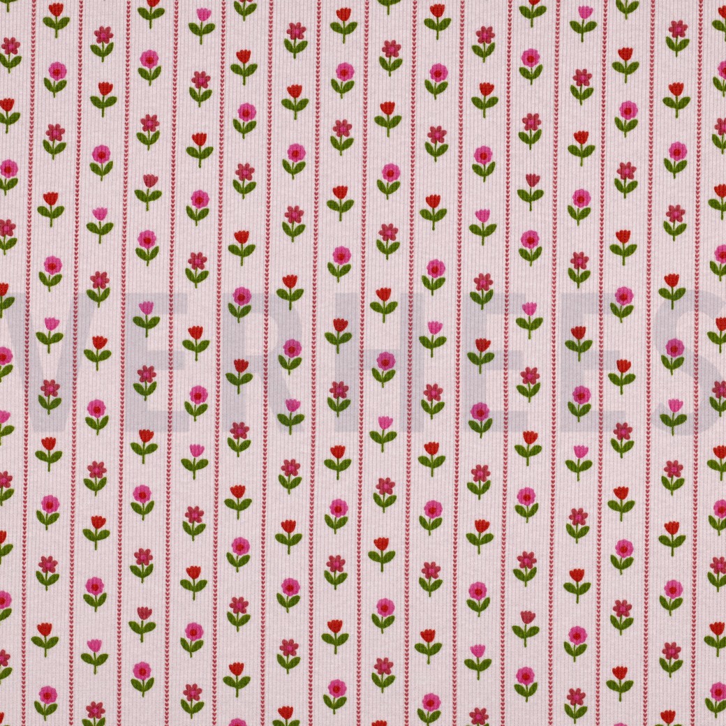 RIPPJERSEY BLUMEN HELLROSA
