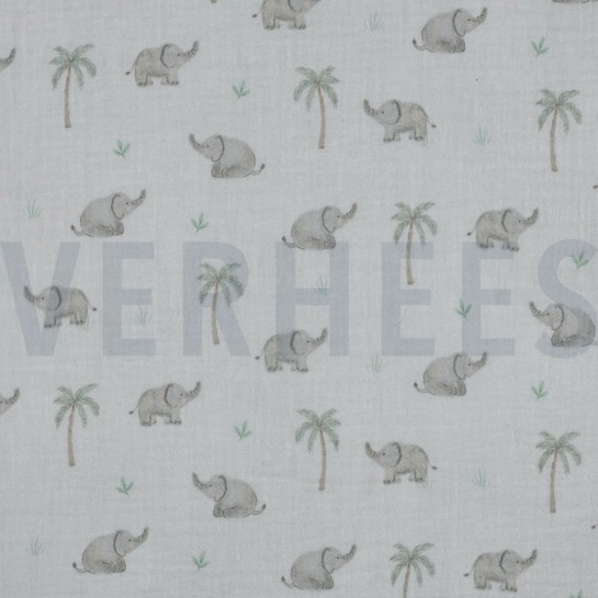 MUSSELIN DIGITAL SAFARI TIERE WEISS #7