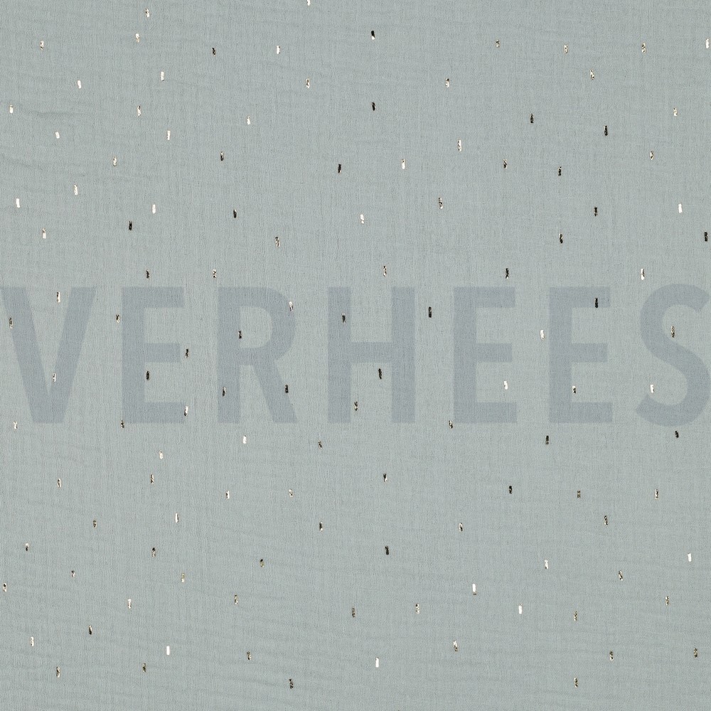 DOUBLE GAUZE FOIL STRIPES MINT/GOLD