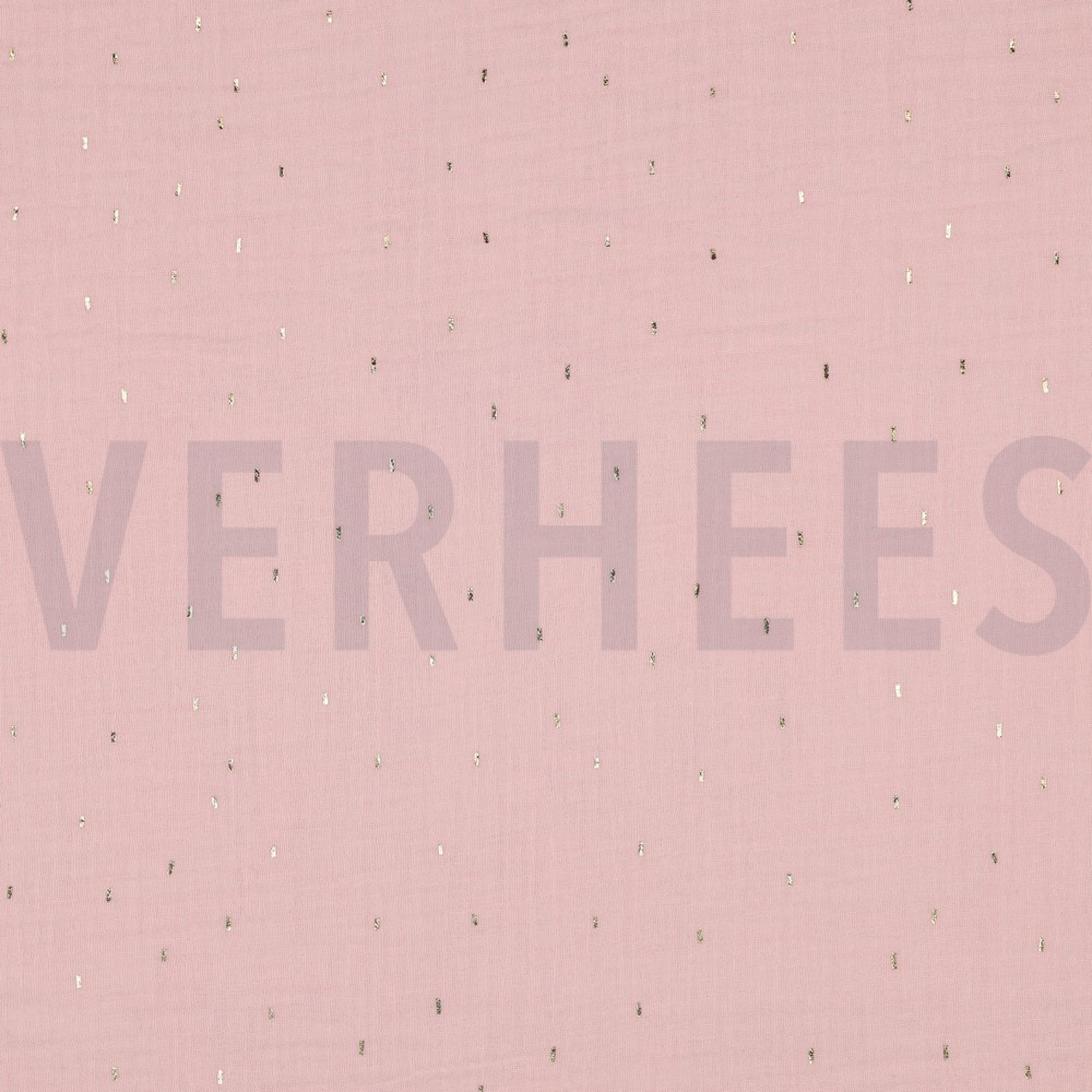 DOUBLE GAUZE FOLIE STREPEN LICHTROZE/GOUD (high resolution)