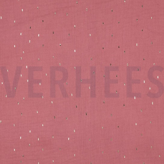 MUSSELIN FOLIE STREIFEN MAUVE / GOLD #7