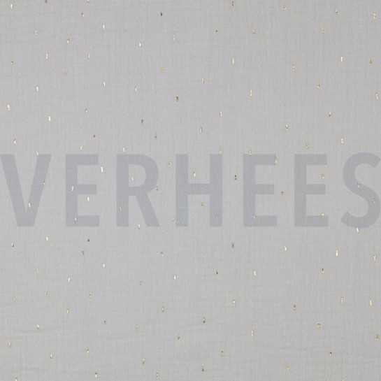 MUSSELIN FOLIE STREIFEN HELLGRAU / GOLD #7