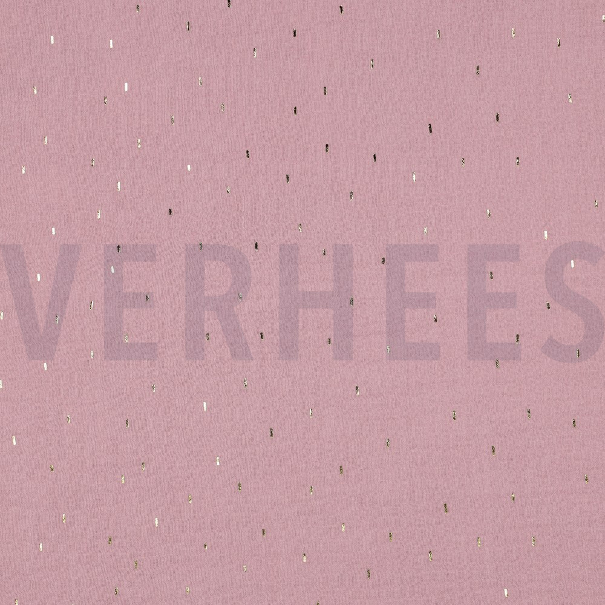 DOUBLE GAUZE FOLIE STREPEN OUDROZE/GOUD (high resolution)