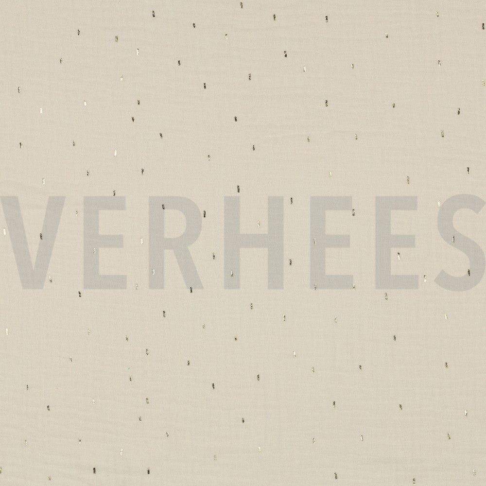 DOUBLE GAUZE FOLIE STREPEN ÉCRU / GOUD