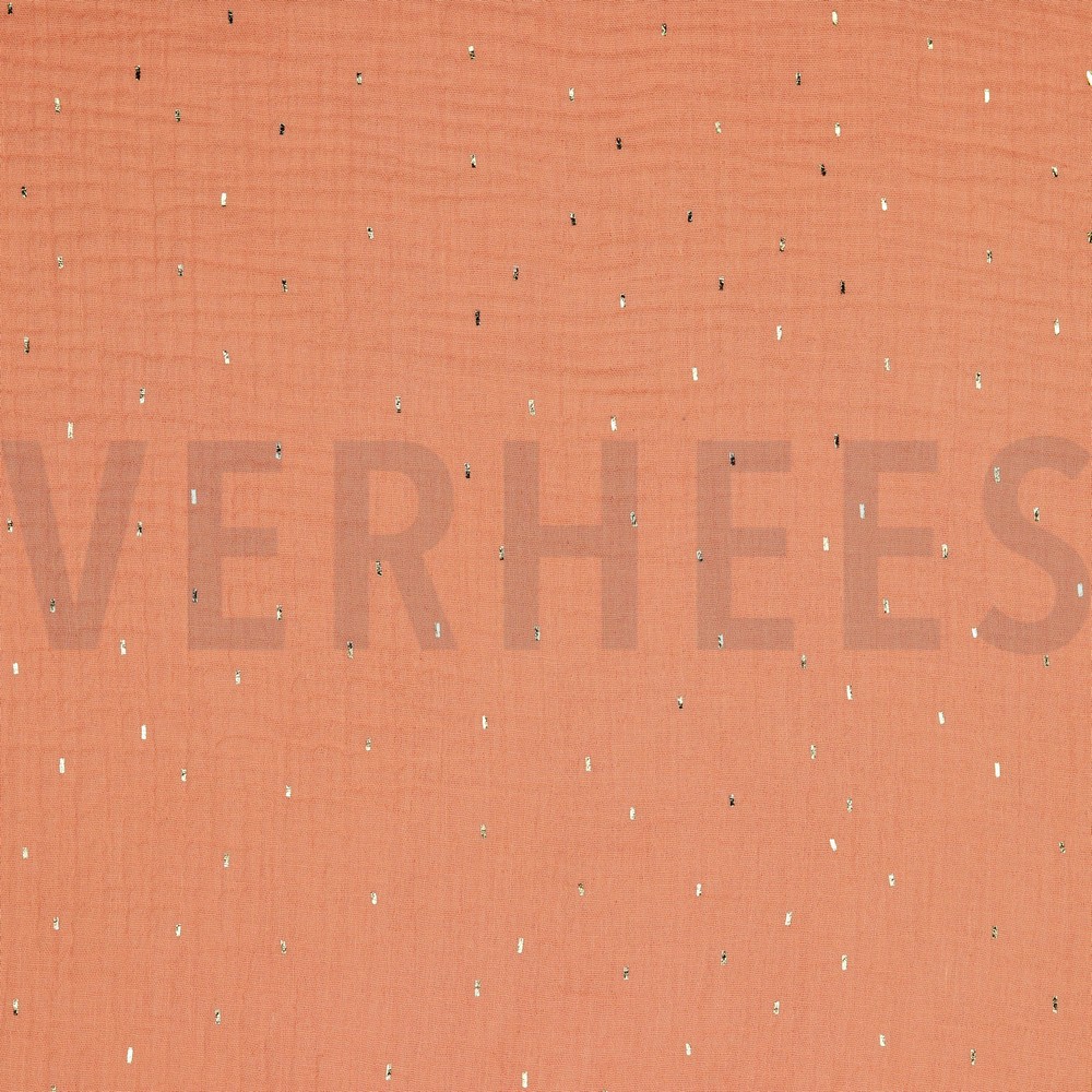 DOUBLE GAUZE FOIL STRIPES APRICOT