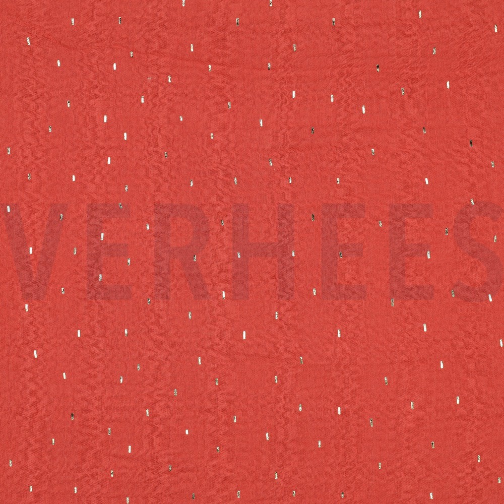 DOUBLE GAUZE FOLIE STREPEN ROEST