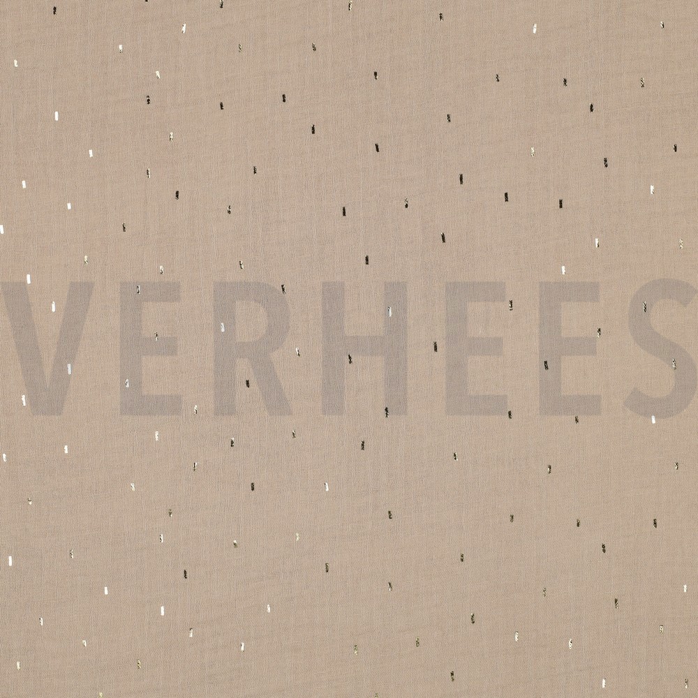 MUSSELIN FOLIE STREIFEN BEIGE / GOLD