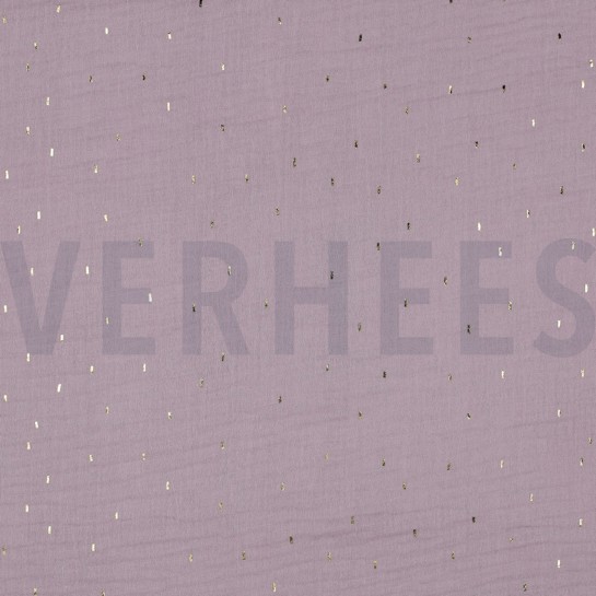 MUSSELIN FOLIE STREIFEN LILA/GOLD #7