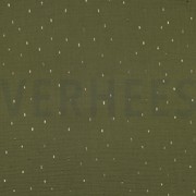 DOUBLE GAUZE FOLIE STREPEN GROEN/GOUD (thumbnail)