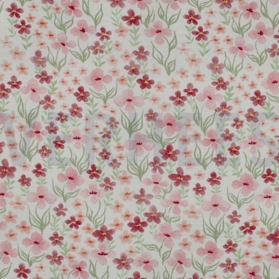 DOUBLE GAUZE DIGITAL FLOWERS PINK #7