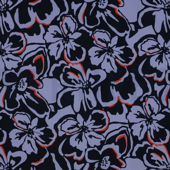 LENZING™ ECOVERO™ BLUMEN MARINEBLAU #7