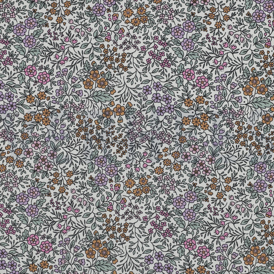 LENZING™ ECOVERO™ FLEURS BLANC CASSÉ