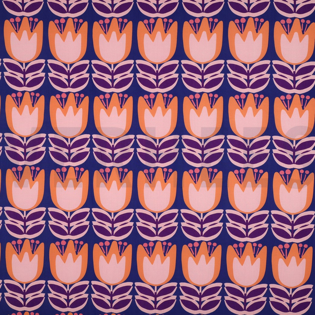 LENZING™ ECOVERO™ BLUMEN KOBALTBLAU