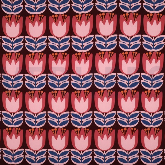 LENZING™ ECOVERO™ BLUMEN BORDEAUXROT #7