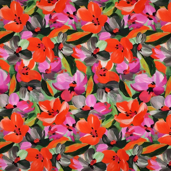 LENZING™ ECOVERO™ DIGITAL FLEURS MULTICOLORE #7