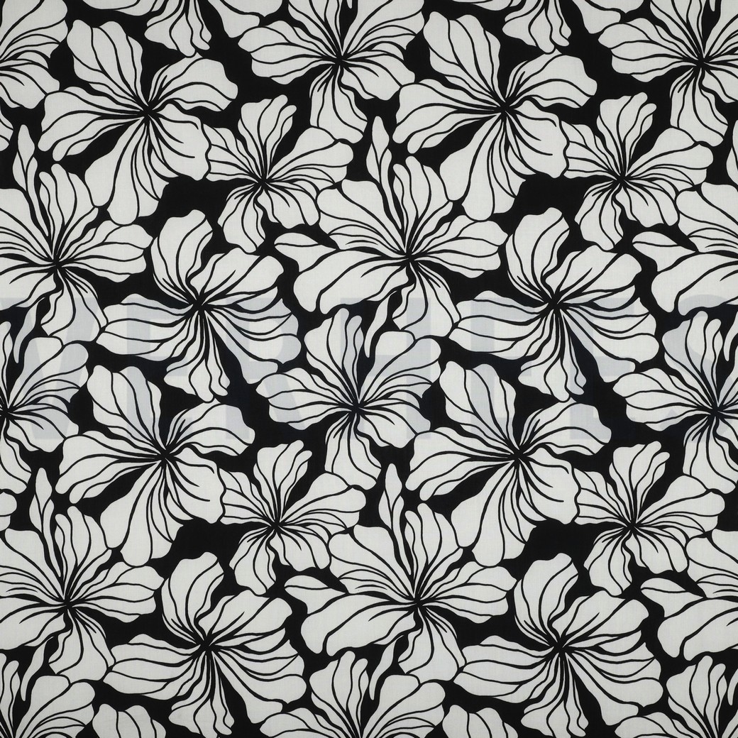 VISCOSE RADIANCE FLOWERS BLACK