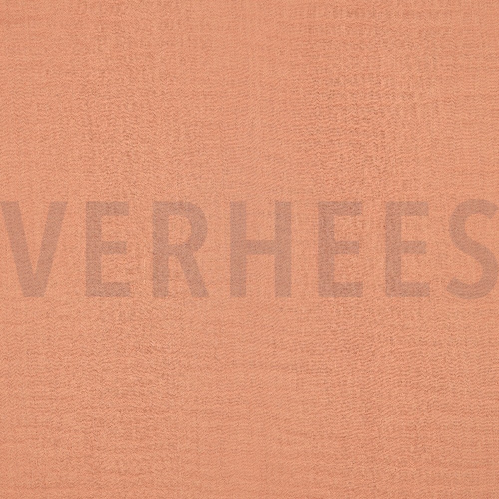 BAUMWOLLE MUSSELIN DREILAGIG GOTS PFIRSICH