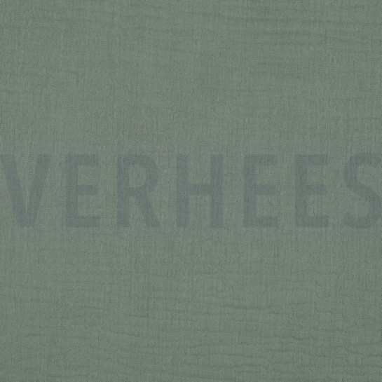 BAUMWOLLE MUSSELIN DREILAGIG GOTS ALTGRÜN #7