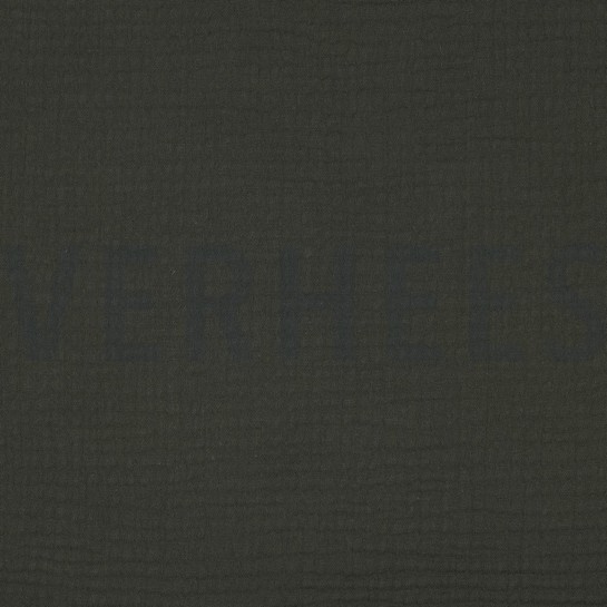 BAUMWOLLE MUSSELIN DREILAGIG GOTS DUNKELGRÜN #7