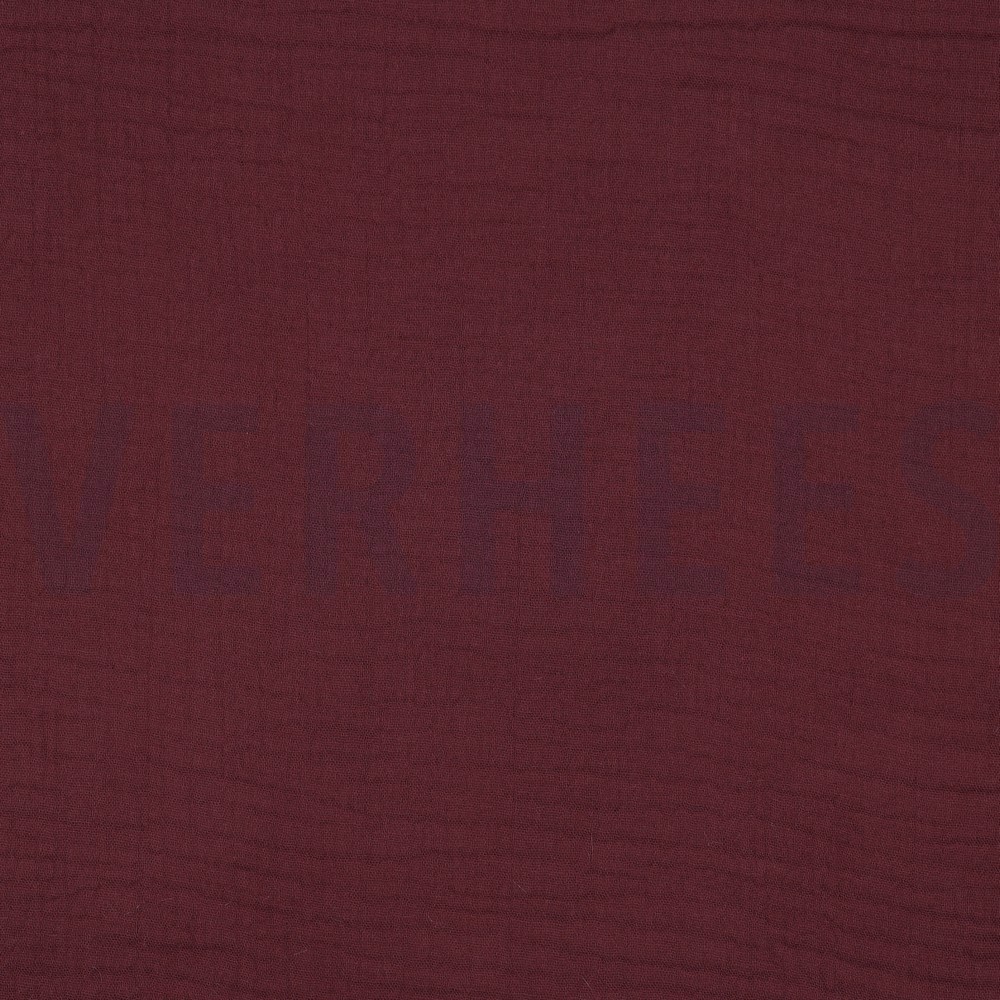 BAUMWOLLE MUSSELIN DREILAGIG GOTS AUBERGINE