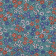 TOILE DÉCORATION FLEURS PÉTROLE (thumbnail)