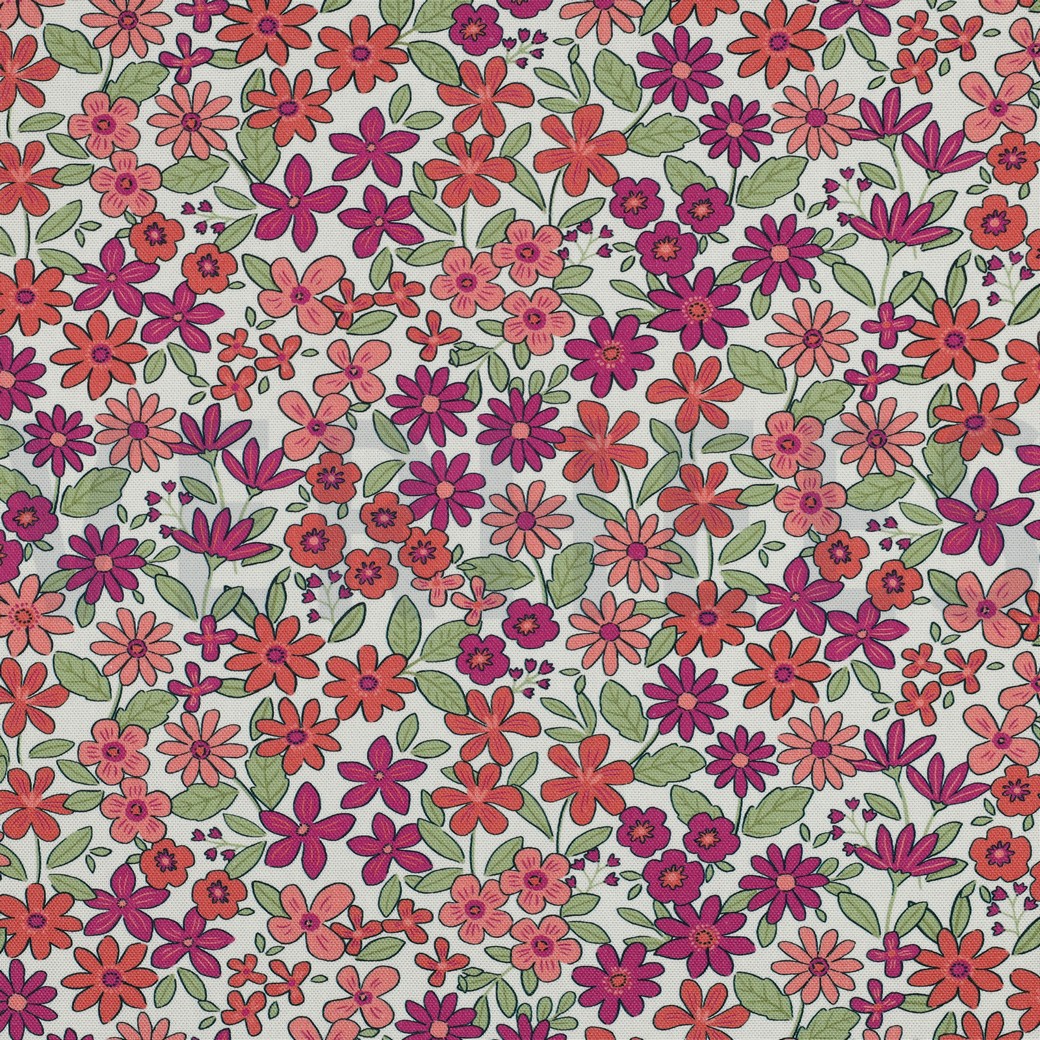 CANVAS BLOEMEN GEBROKEN WIT