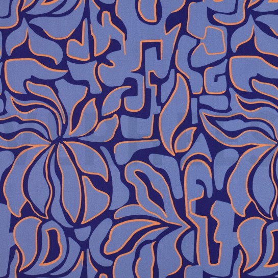 VISKOSE ROSELLA STRETCH ABSTRACT KOBALTBLAU #7