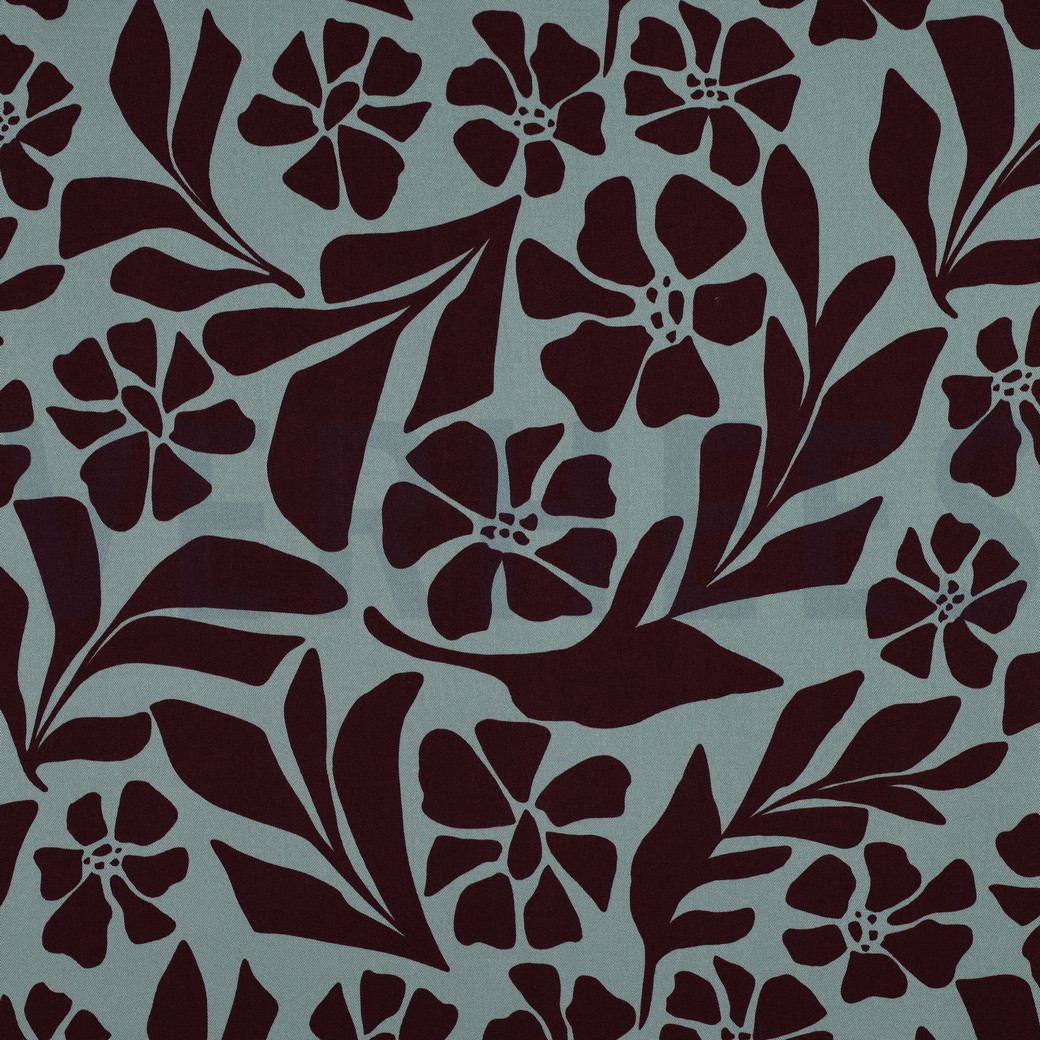 VISKOSE ROSELLA STRETCH BLUMEN SALBEI