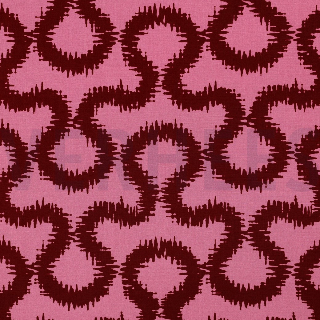 VISKOSE STRETCH ABSTRACT ROSA