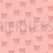 KATOENEN POPLIN LUIPAARDPORTRET ROSE (thumbnail)