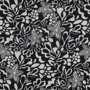 BAUMWOLLE VOILE BLUMEN SCHWARZ (thumbnail)