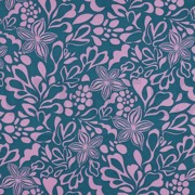 BAUMWOLLE VOILE BLUMEN PETROL (thumbnail)