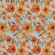 BAUMWOLLE VOILE DIGITAL BLUMEN HELLBLAU (thumbnail)