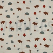 MUSSELIN GOTS NATURAL WALDTIERE NATUR (thumbnail)