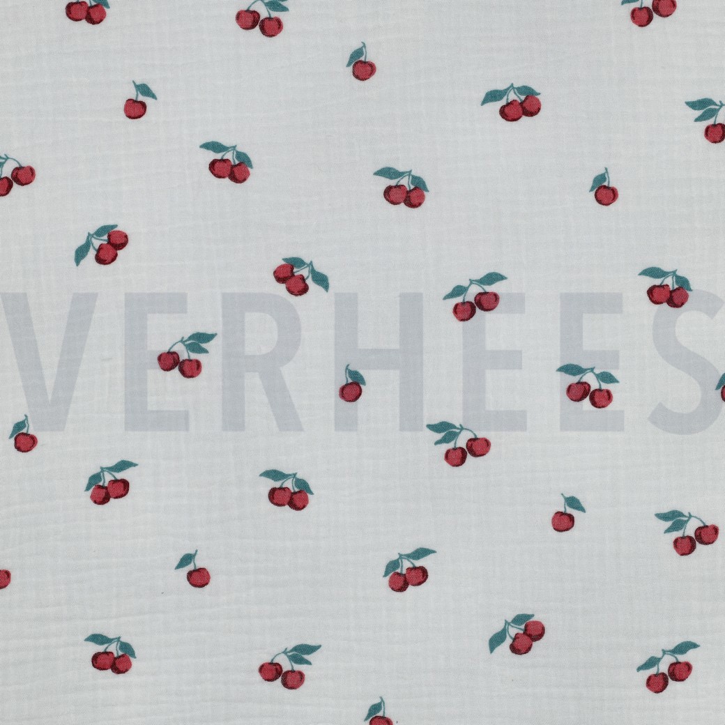 MUSSELIN GOTS FRÜCHTE WEISS