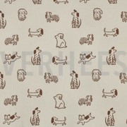 POPLIN GOTS NATURAL DOGS NATURAL (thumbnail)