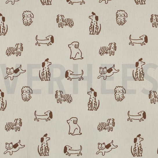 POPLIN GOTS NATURAL DOGS NATURAL #7